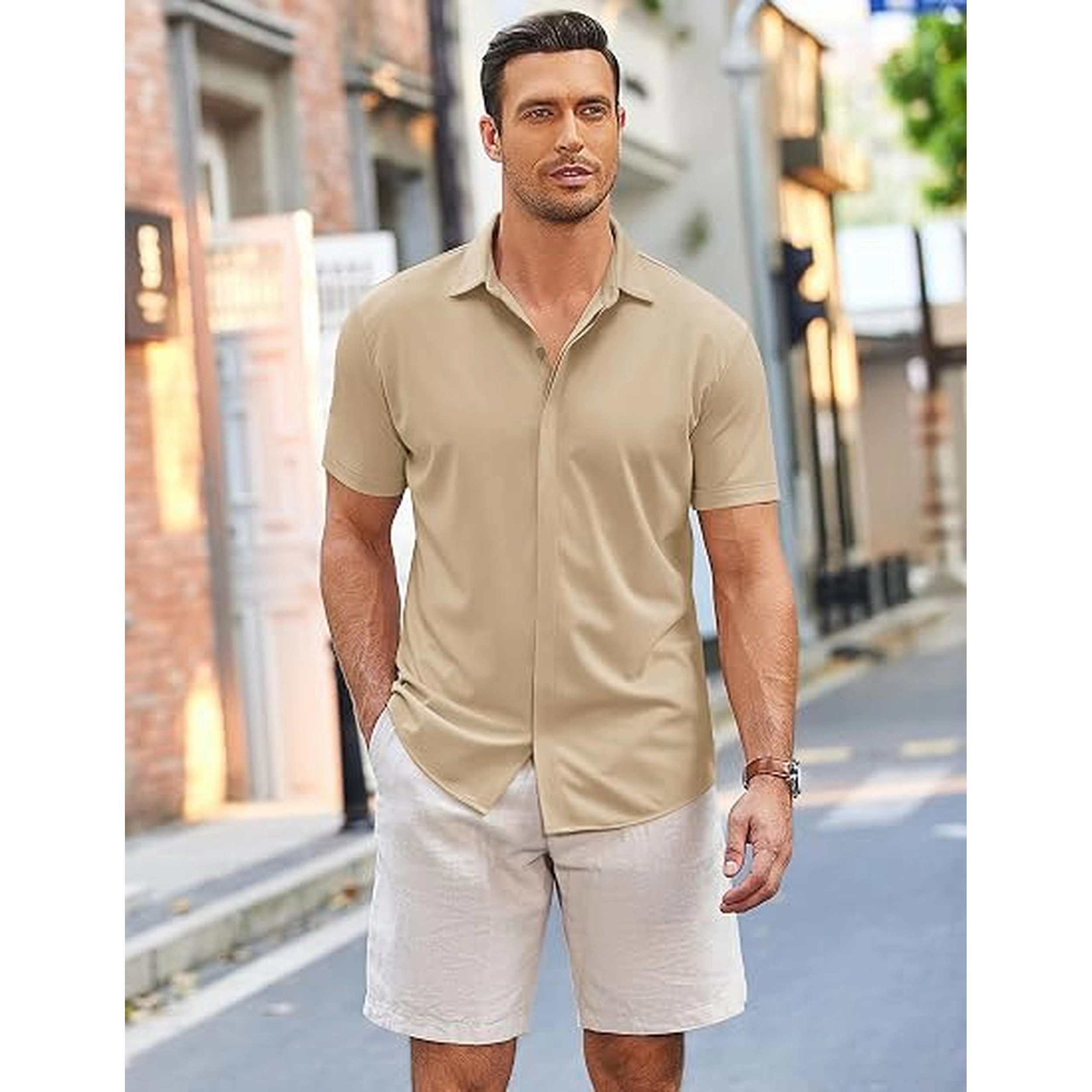 COOFANDY Men's Regular Fit Short Sleeve Camp Shirt