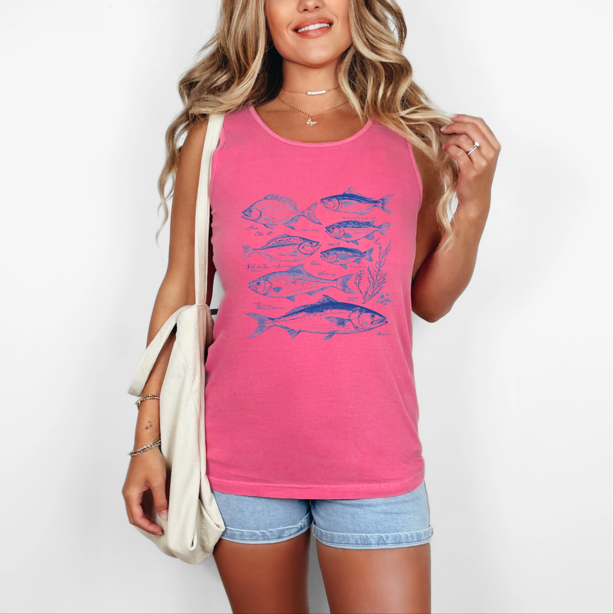 Simply Sage Market - Vintage Fish Women's Garment Dyed Graphic Tank Top