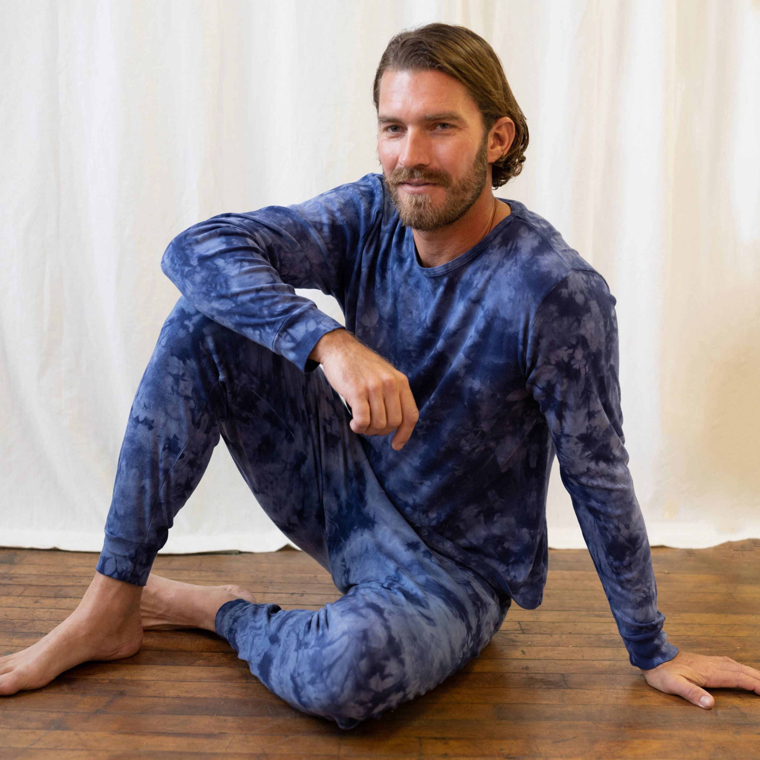 Leveret Men's 2-Piece Cotton Snug Fit Tie Dye Mix Pajama Set