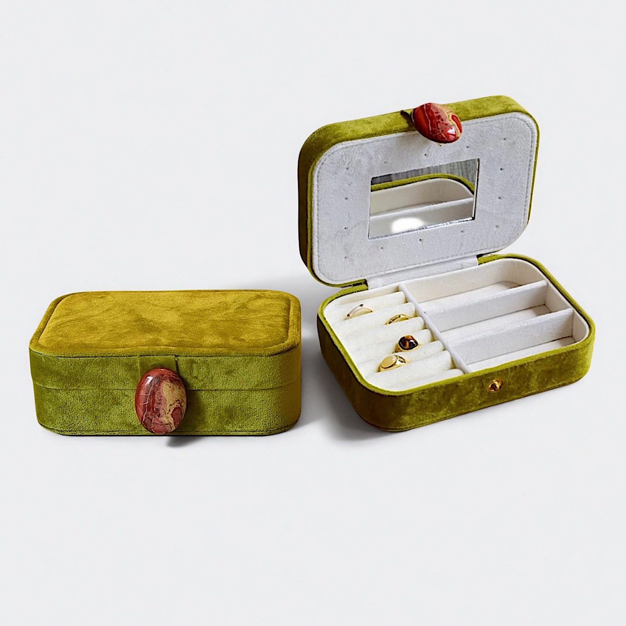 Inspecial Home Vintage Pebble Jewelry Storage Case