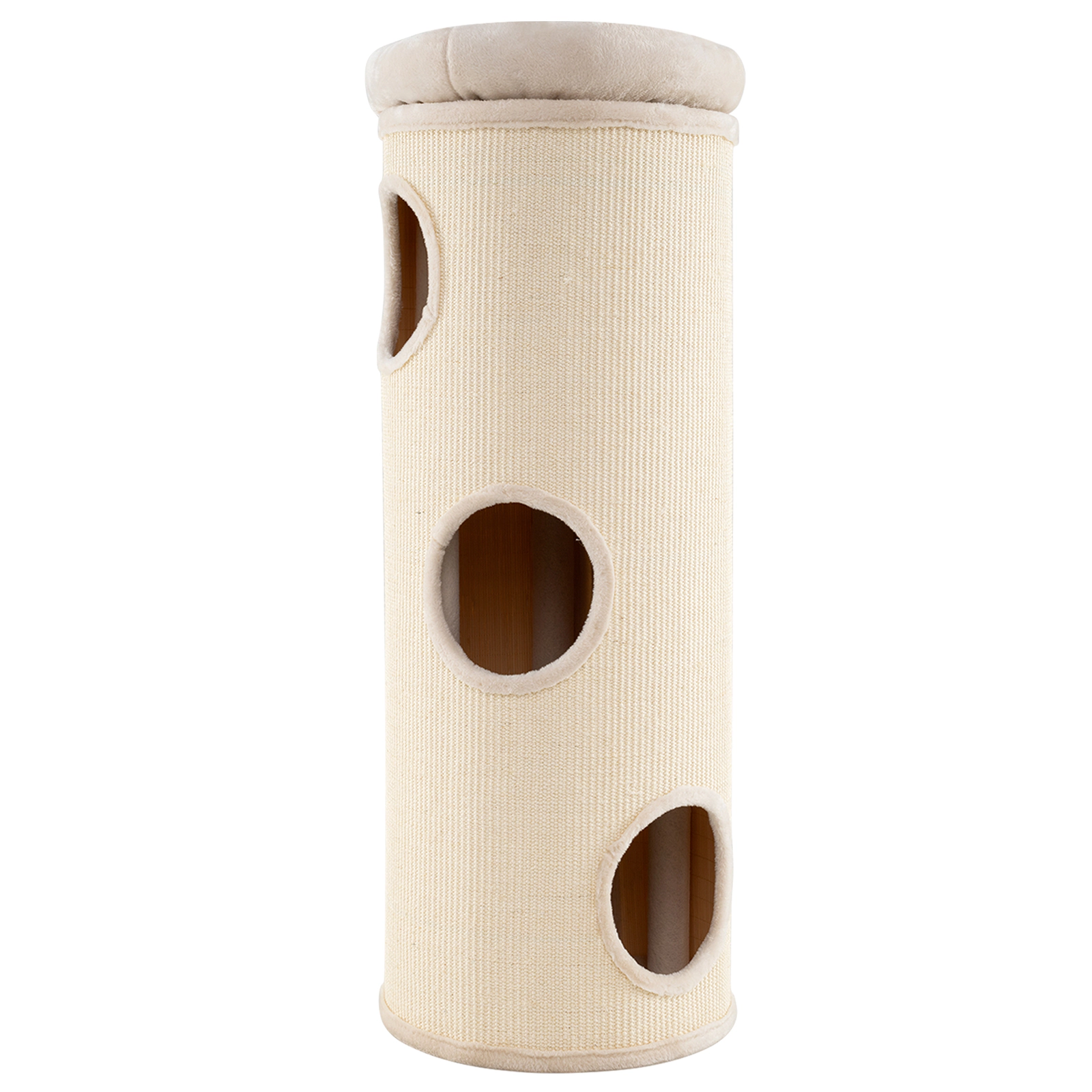 Glintex 49-Inch 4-Story Elevated Cat House with Bamboo Mat and Sisal Board, Beige