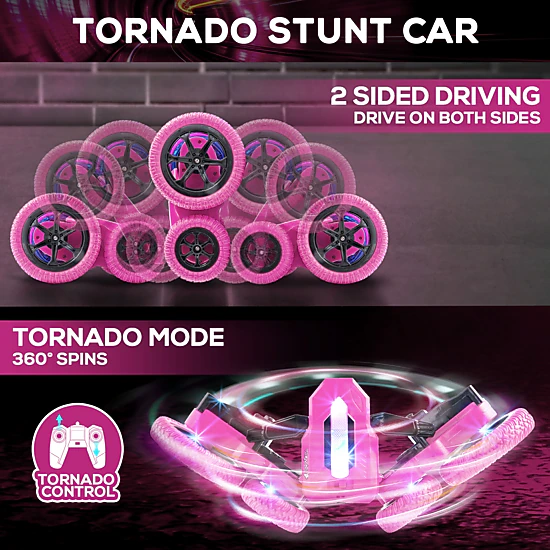 USA Toyz Tornado Extreme RC Car off Road Rechargeable Toys Bright LEDs (Pink)