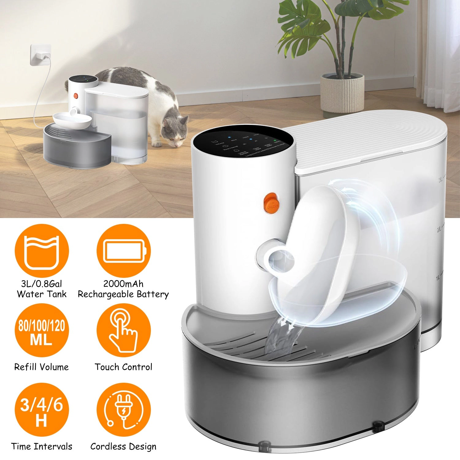 GBruno Self-Refilling Smart Pet Water Fountain