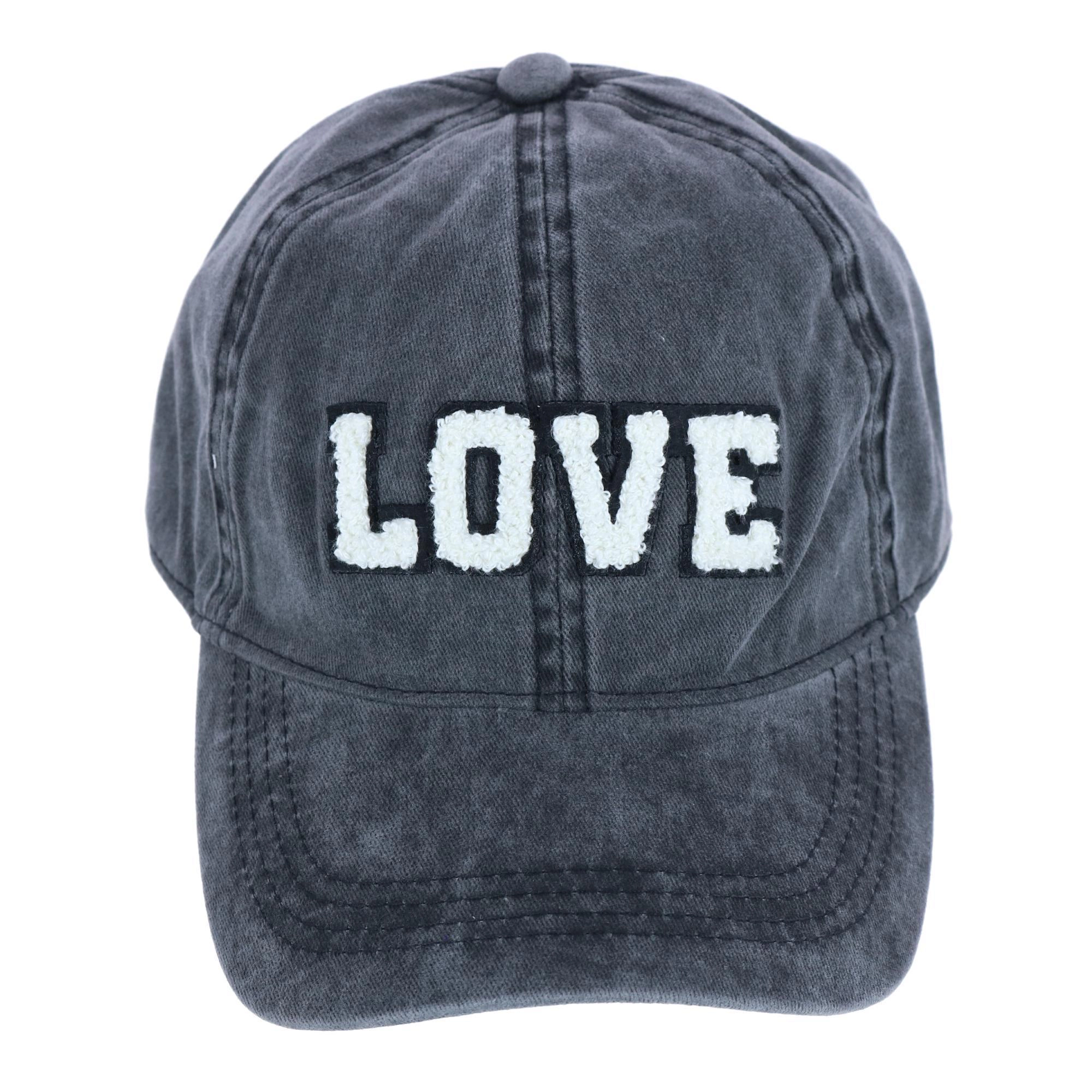 David & Young Women's Chenille Love Lettered Baseball Cap Hat