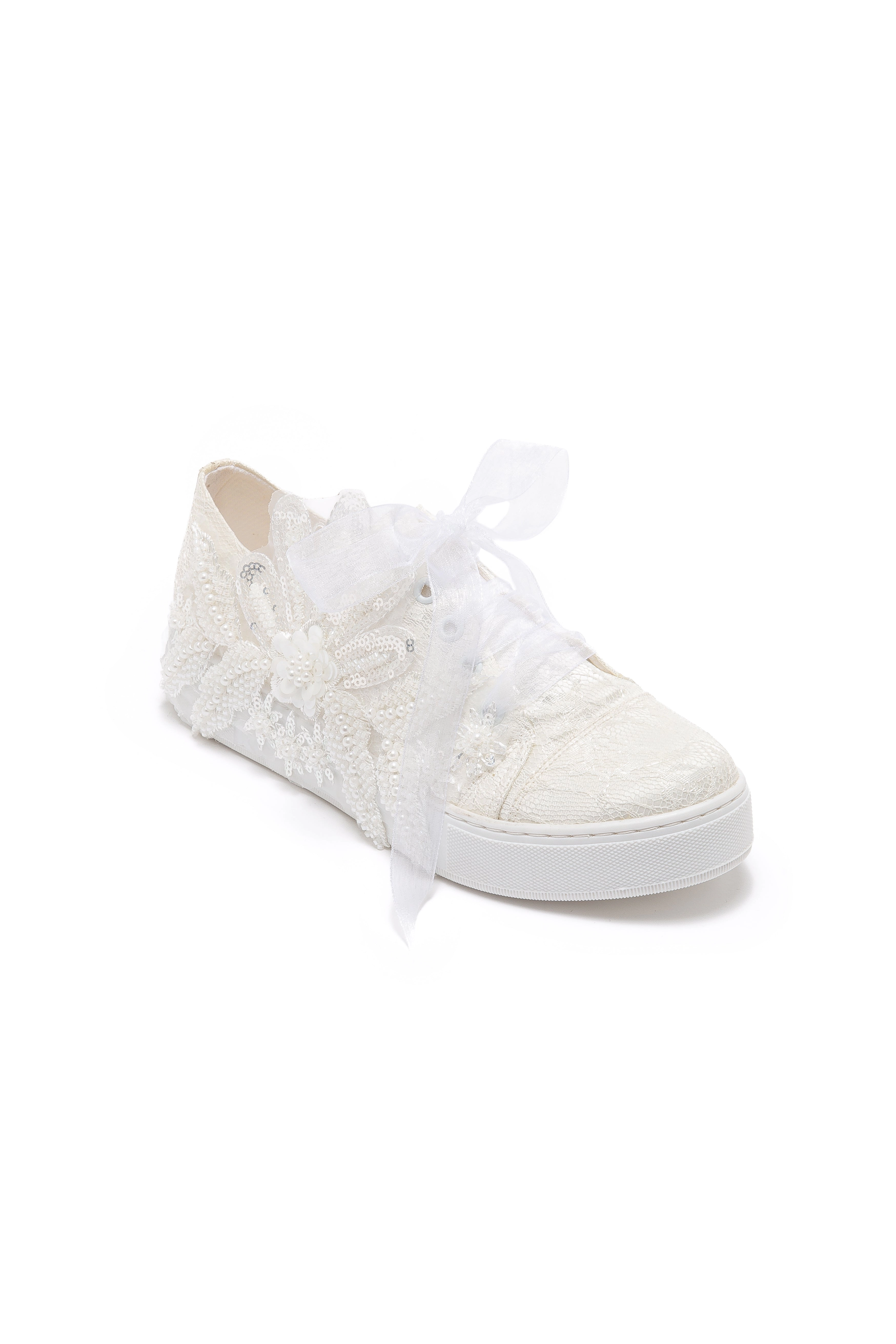 Forever & Always Womens Lora Bridal Lace Sneaker