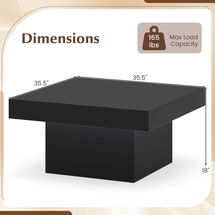 Hivvago Coffee Table Accent With Led Lights And Dynamic Modes