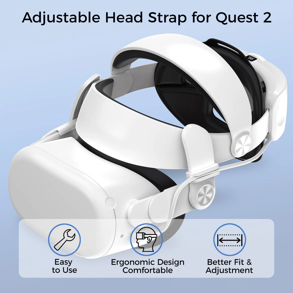 Alpha Digital Made for Meta Quest 2, 6000mAh Battery - Headstrap Replacement