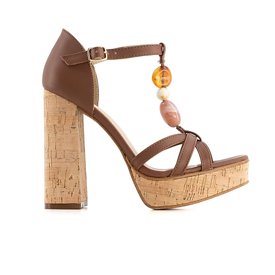 Andrea Womens High Heel Sandals With Ornamental Stones