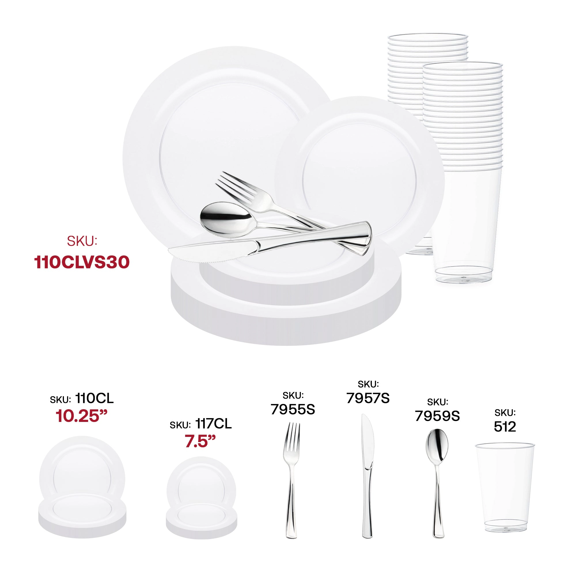 Smarty Had A Party Clear Economy Round Plastic Wedding Value Set