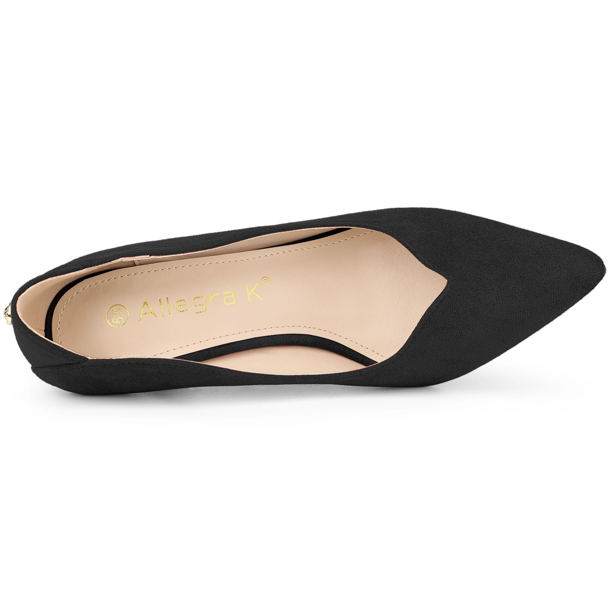 BLISSFUL STEP Women Faux Suede Pointed Toe Stiletto Heels Slip-on Pumps