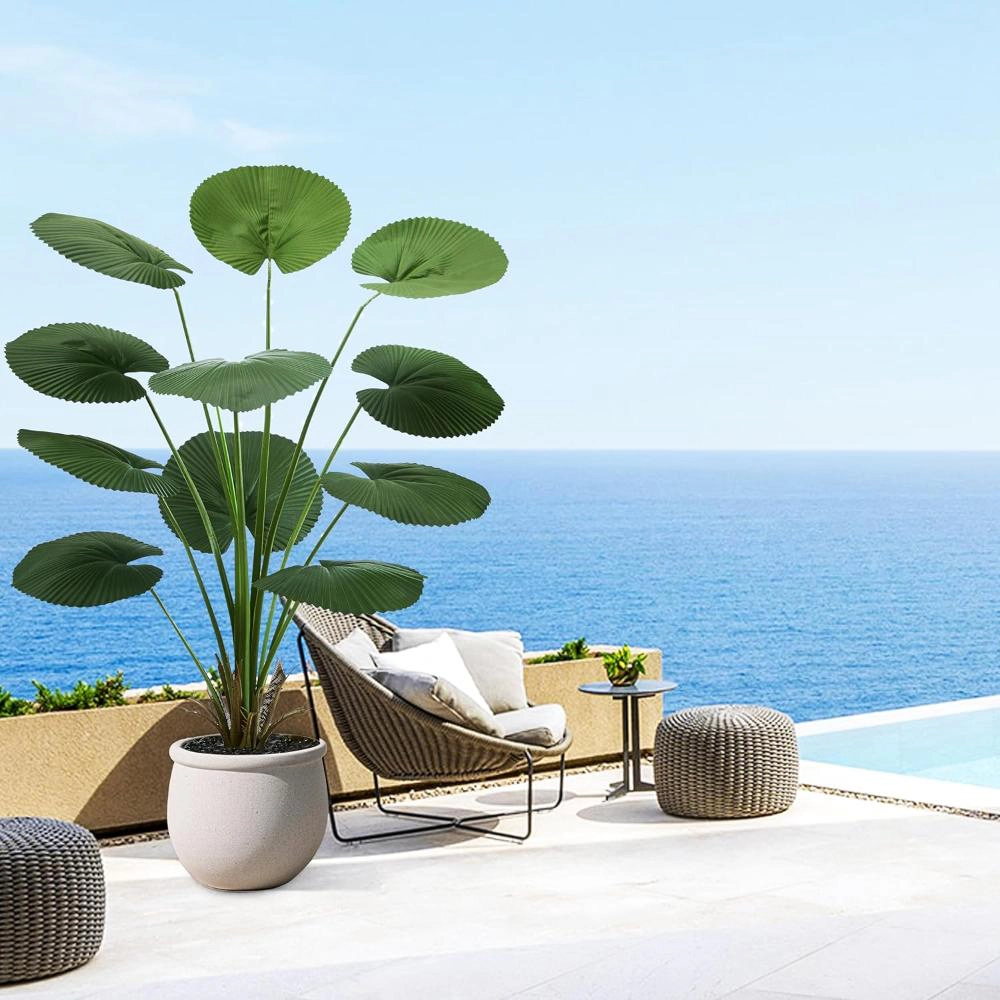 Majestic Crafters Faux Fan Palm Floor Plant Decor