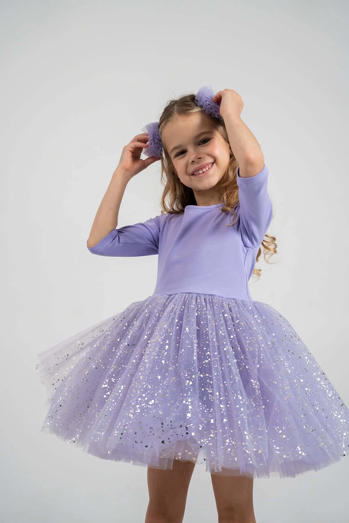 Mini Celebrities Girls Shiny Lilac Dress Set