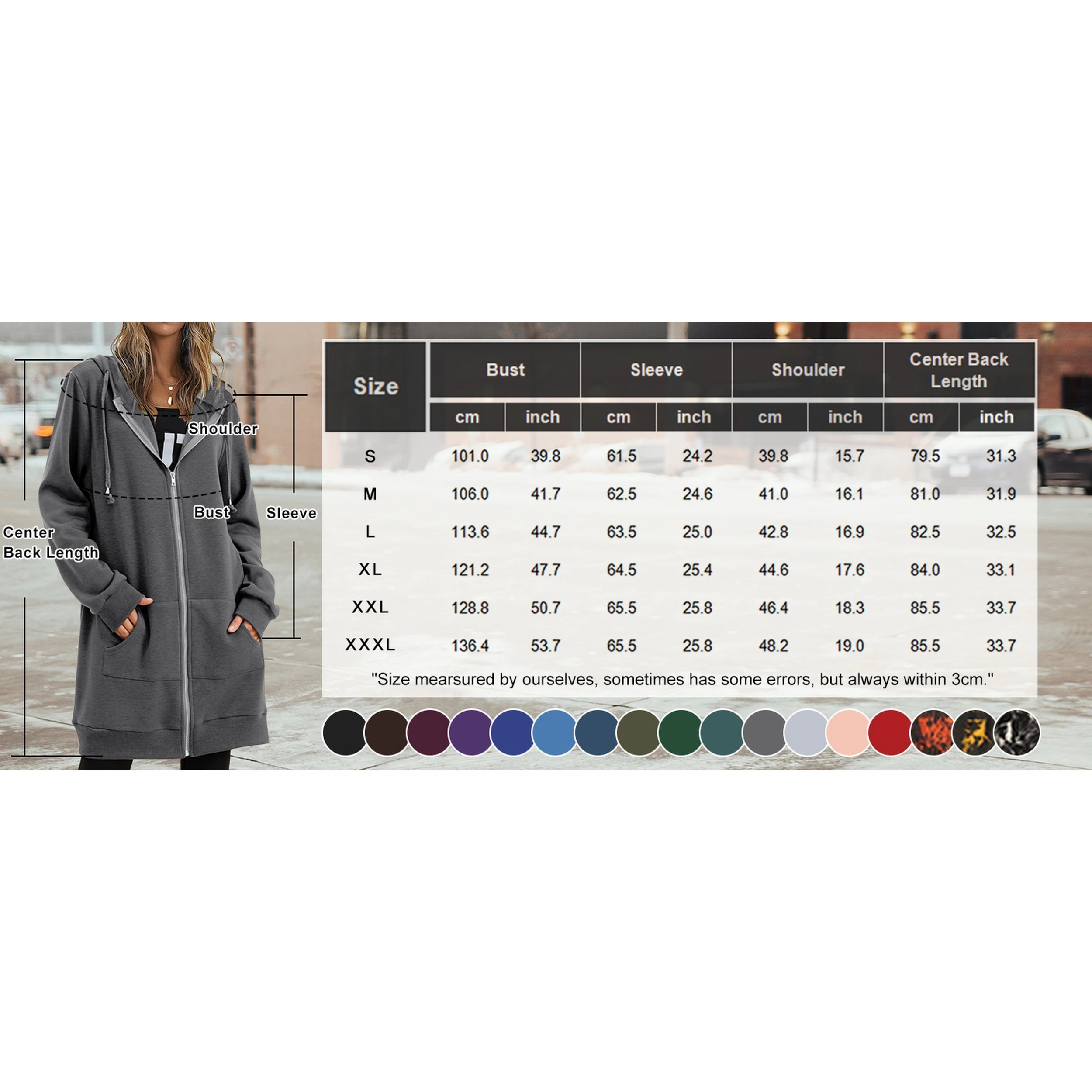 Zeagoo Women's Zip Up Fleece Oversized Hooded Tunic Sweatshirt with Pockets