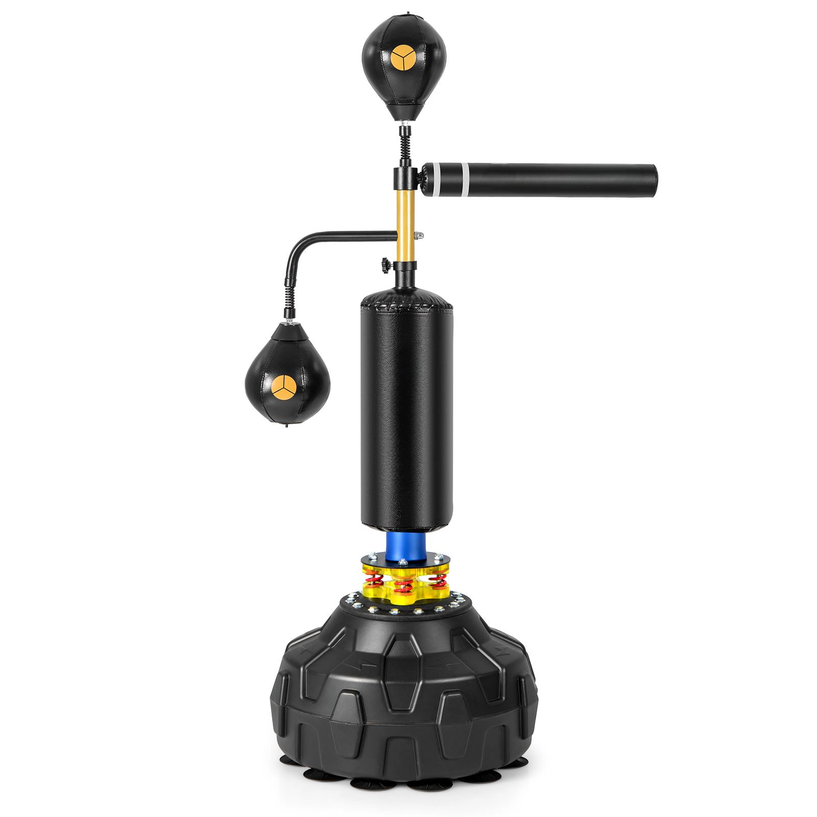SUGIFT Freestanding Boxing Speed Trainer Punching Bag with 360° Spinning Bar 6-Level Adjustable Height Black