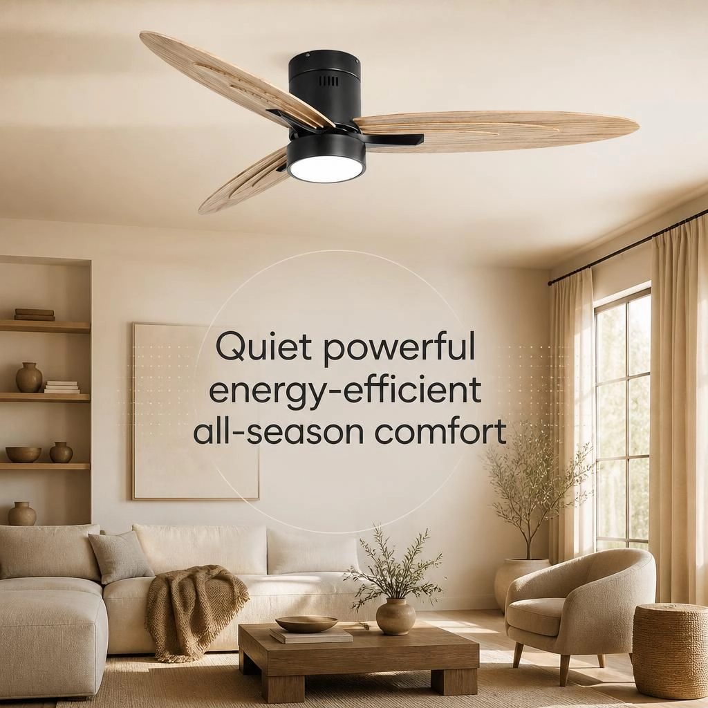 ELEMENT ACE Low Profile Quiet Flush Mount Ceiling Fan