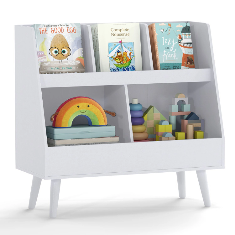 Hivvago 5-Cube Kids Bookshelf and Toy Organizer with Anti-Tipping Kits