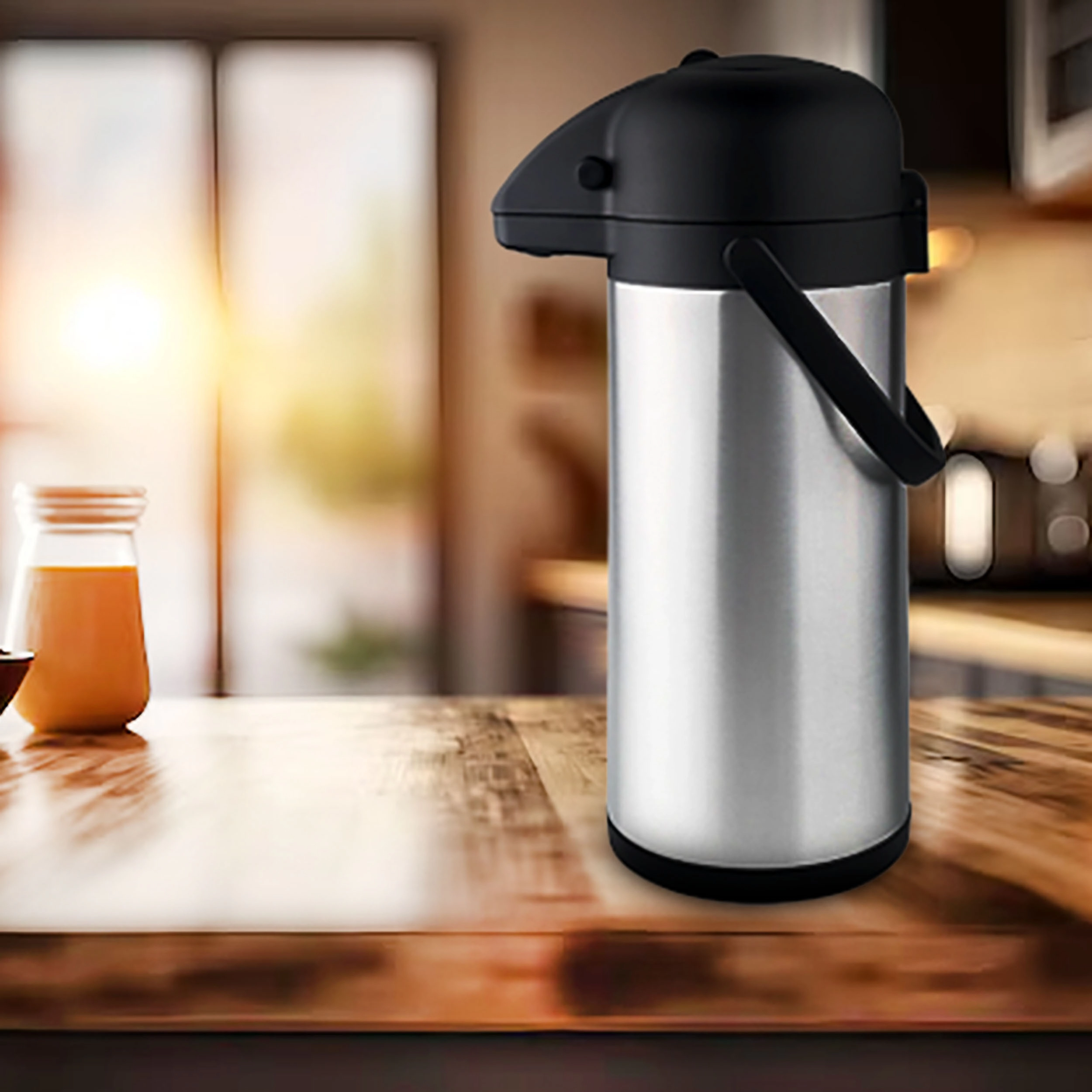 Mr. Coffee Pour lock 3 Liter Stainless Steel Vacuum Coffee Pump Pot with Lid