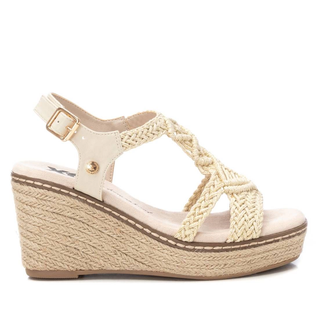 XTI Textile Women's Sandals Ankle Strap Wedge Heel