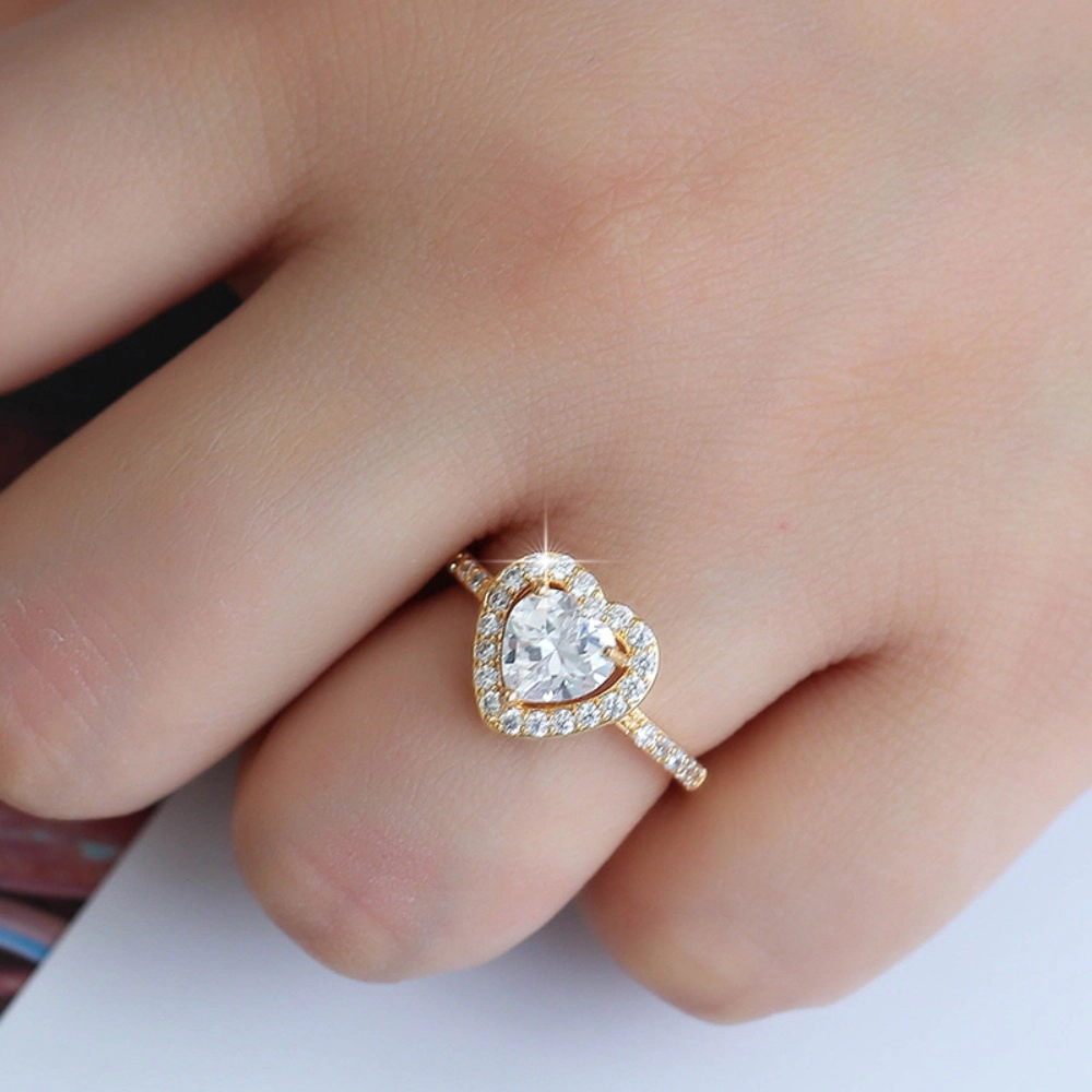 Delicate Heart Love Rings for Women Romantic Proposal Jewelry