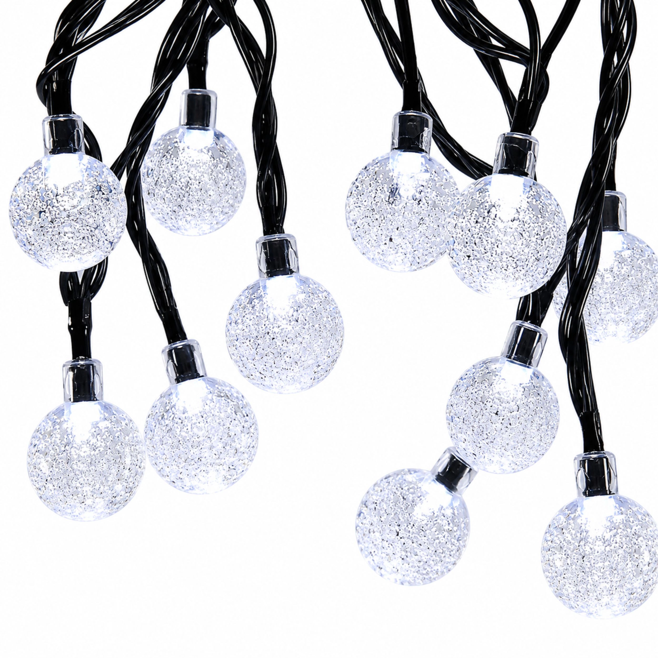 Home Collection 30 LED Solar Ball String Lights Warm White 17.5 Ft