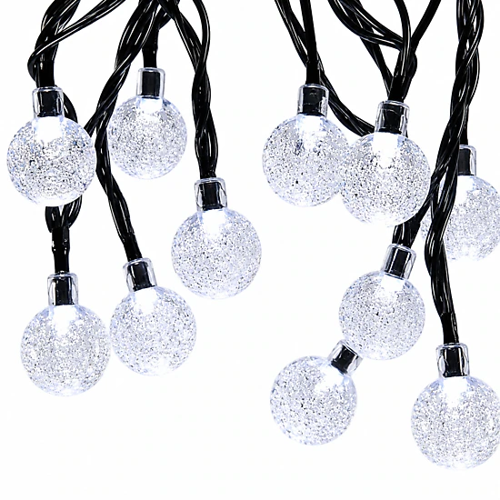 Home Collection 30 LED Solar Ball String Lights Warm White 17.5 Ft