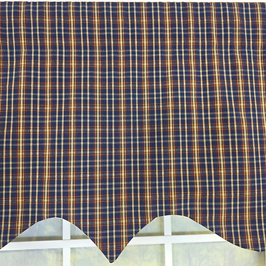 RLF Home 100% Cotton Palermo Regal  Fully lined Windows Rod Pocket Valance 50" x 17"  Navy