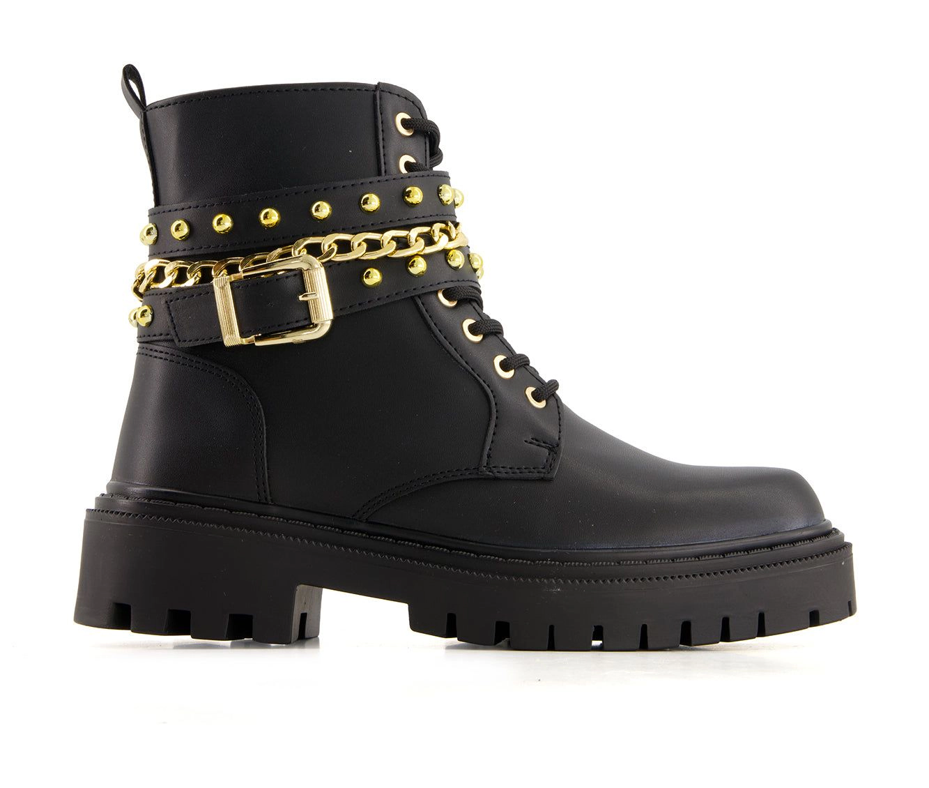 Andrea Womens Biker Boots With Chain