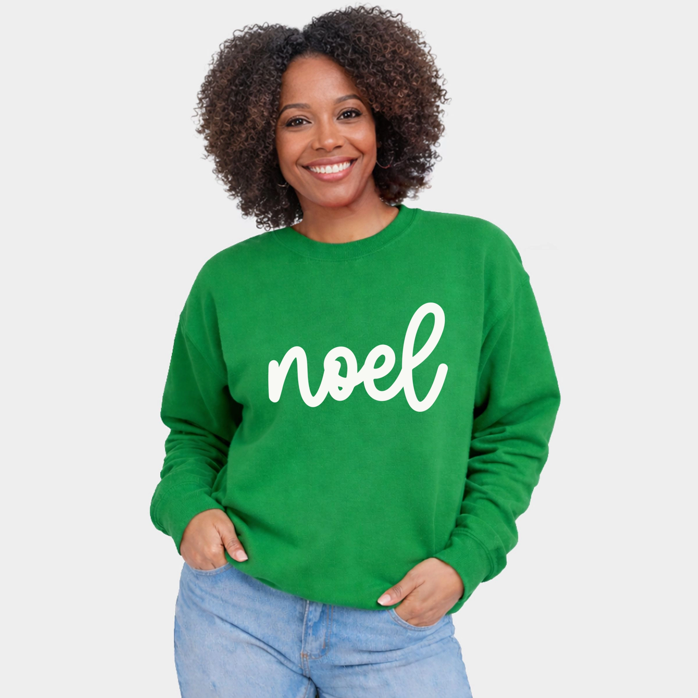 Simply Sage Market - Women's Graphic Sweatshirt Noel Bold Cursive Puff Print