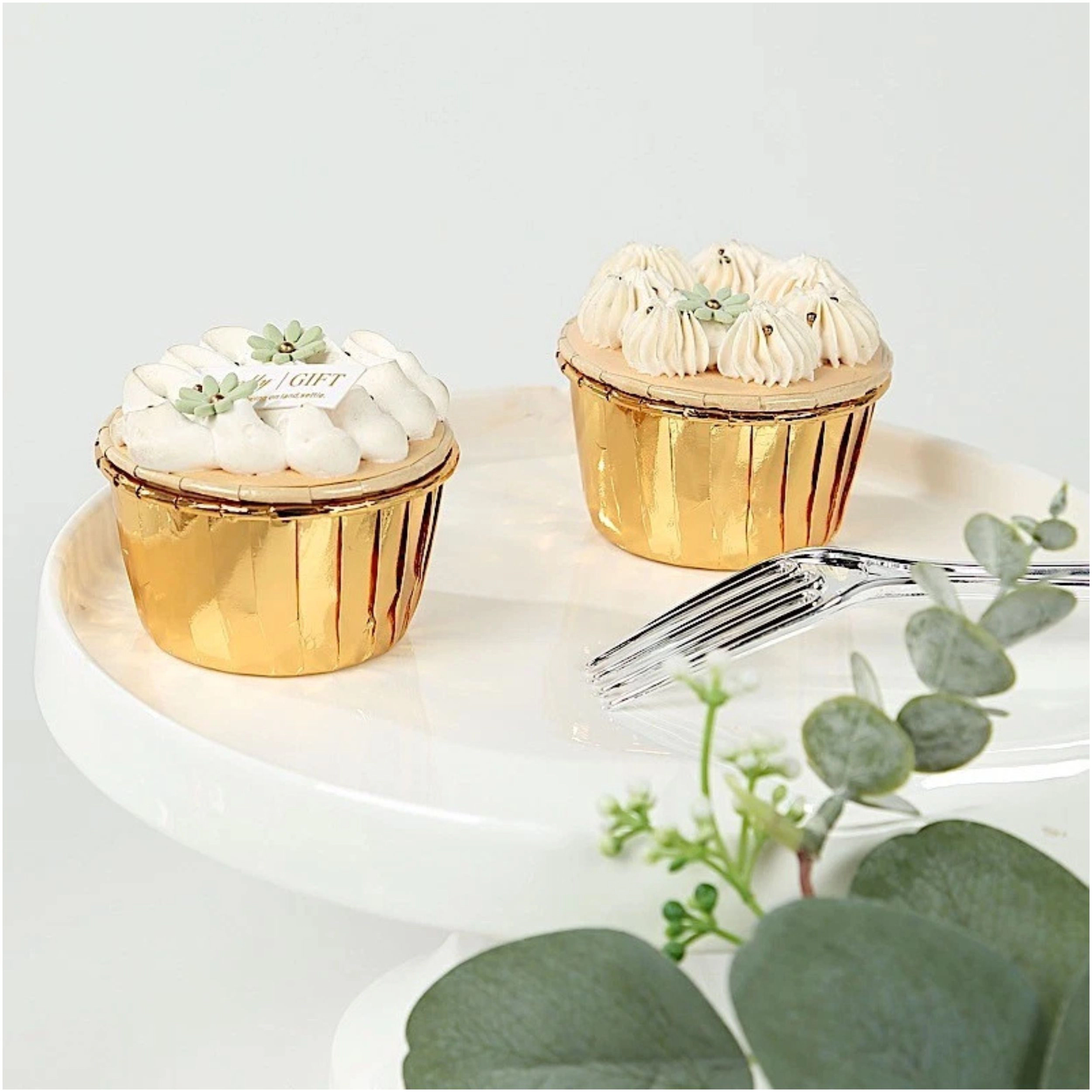 Home Collection Pack of 48 Metallic Foil Cupcake Liners