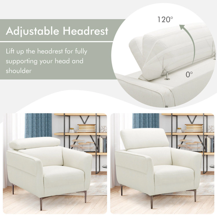Hivvago Stylish Upholstered Armchair with Flexible Headrest