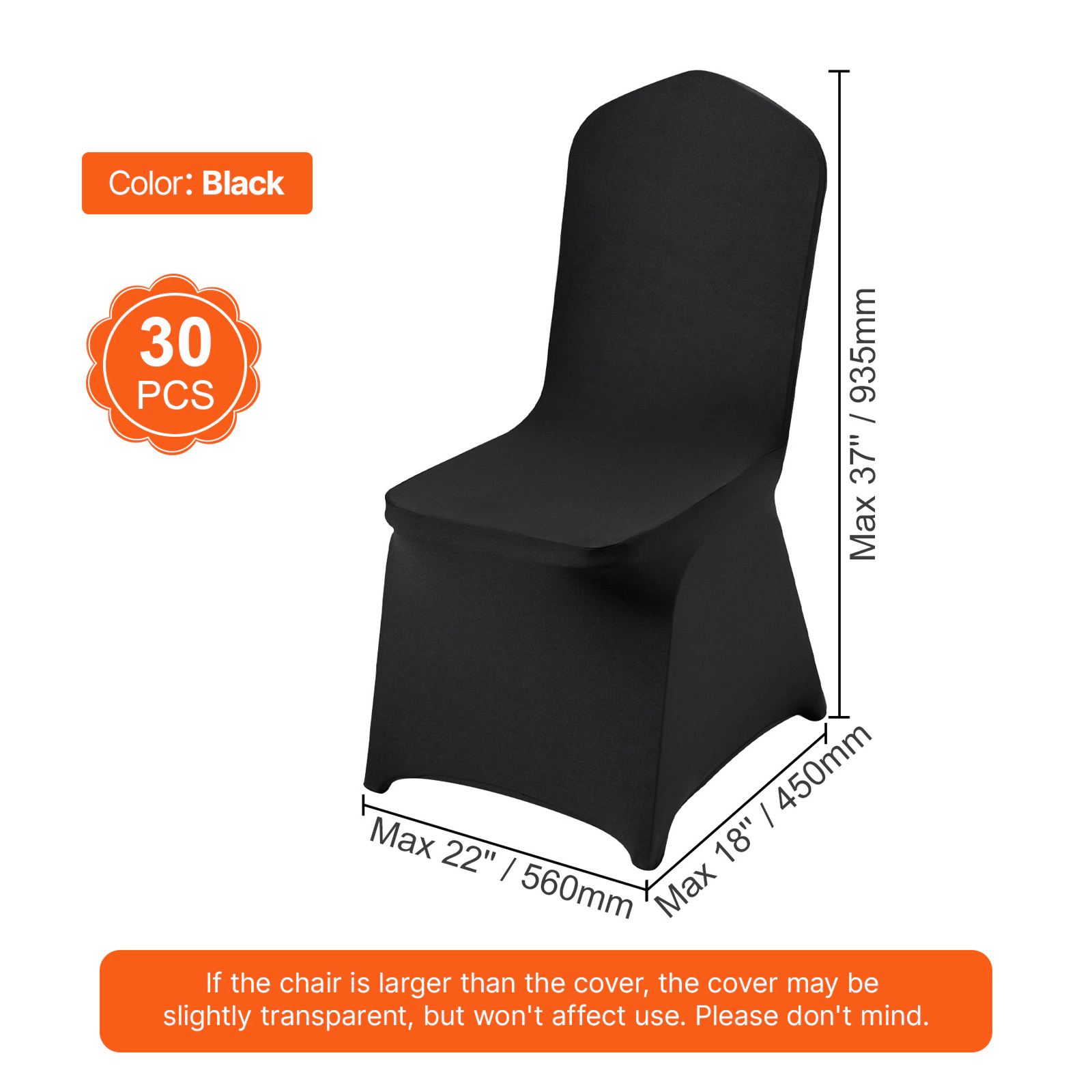 HONGGE Chair Covers Polyester Spandex Cover Stretch Slipcovers for Wedding Party Dining Banquet Flat-Front