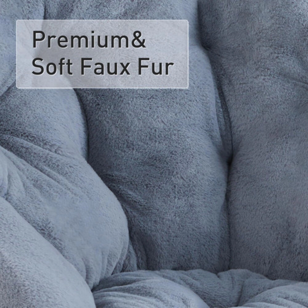Rocky Peak Living Unisex Foldable Faux Fur Saucer Chair