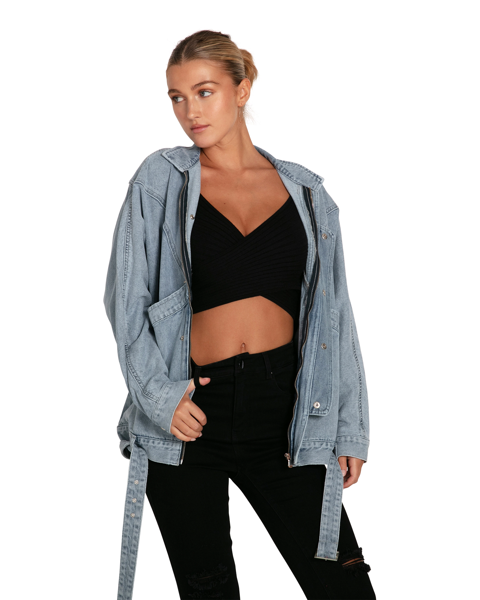 Belle & Bloom Womens All About You Denim Jacket