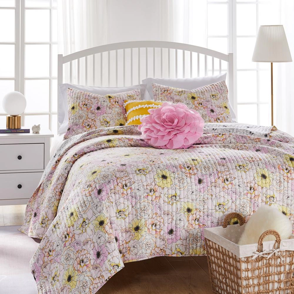 Greenland Home Fashion y Bloom Quilt and Pillow Sham Set