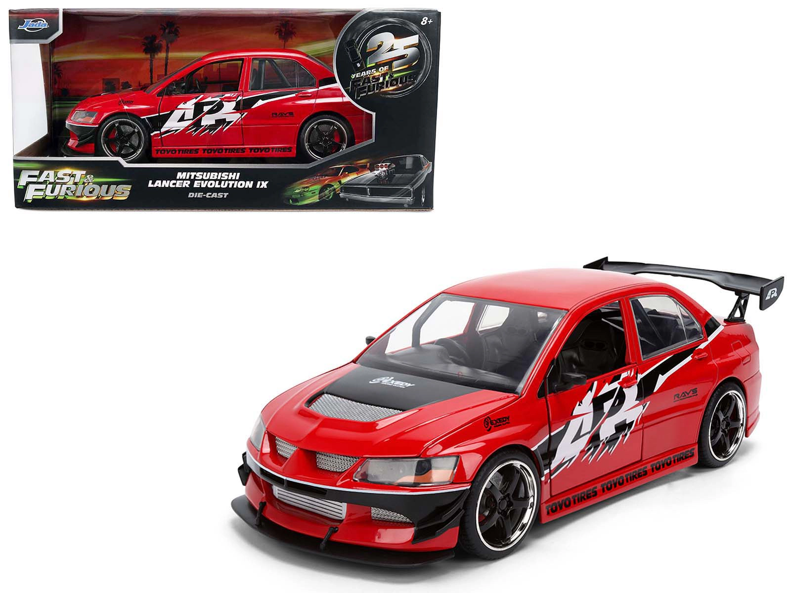 Jada Sean's Mitsubishi Lancer Evolution IX RHD (Right Hand Drive) Red with Graphics "The Fast and the Furious