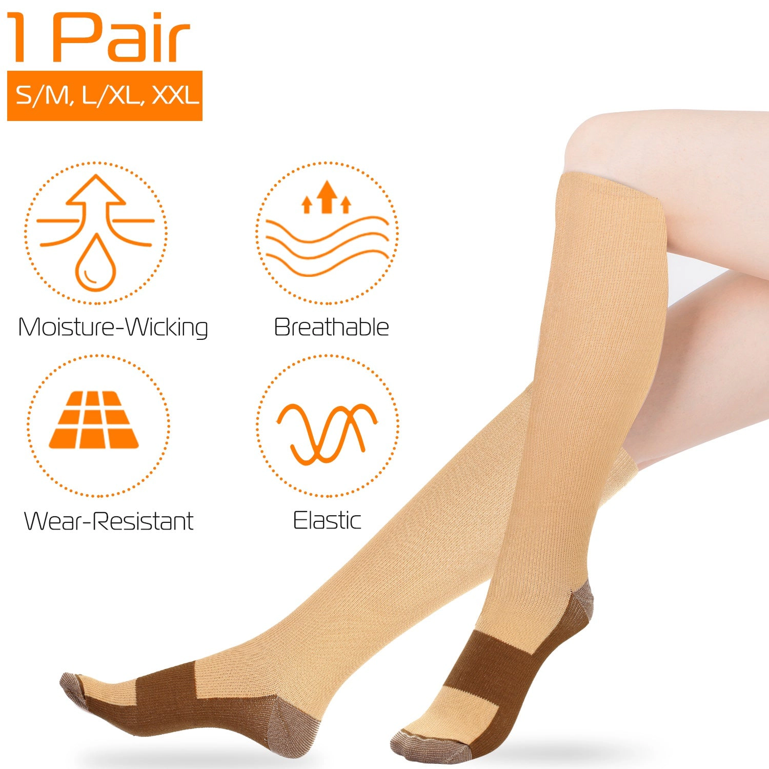 GBruno Copper Compression Socks For Athletic Support