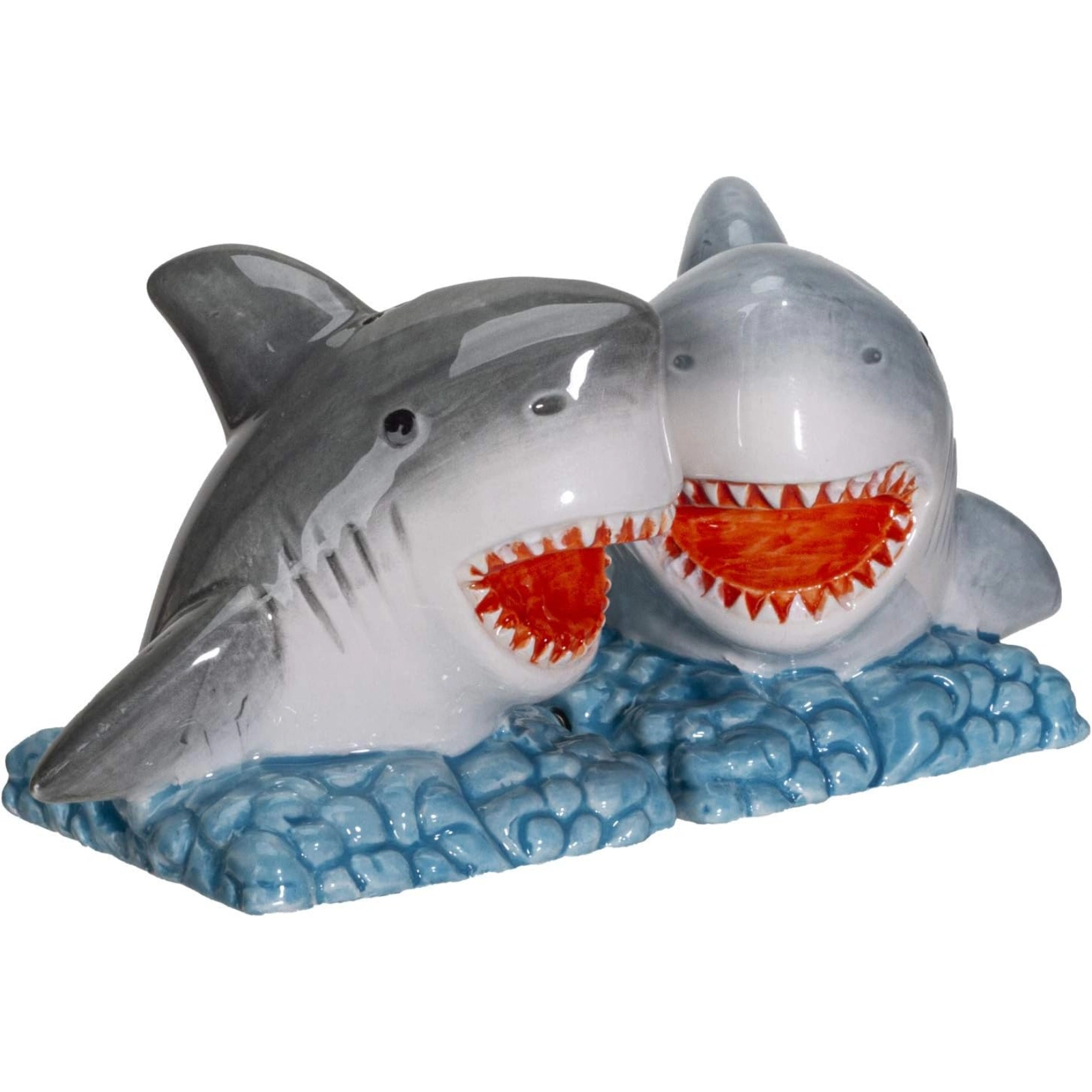 Pacific Giftware Shark Jaws King of the Ocean Ceramic Salt and Pepper Shakers Set