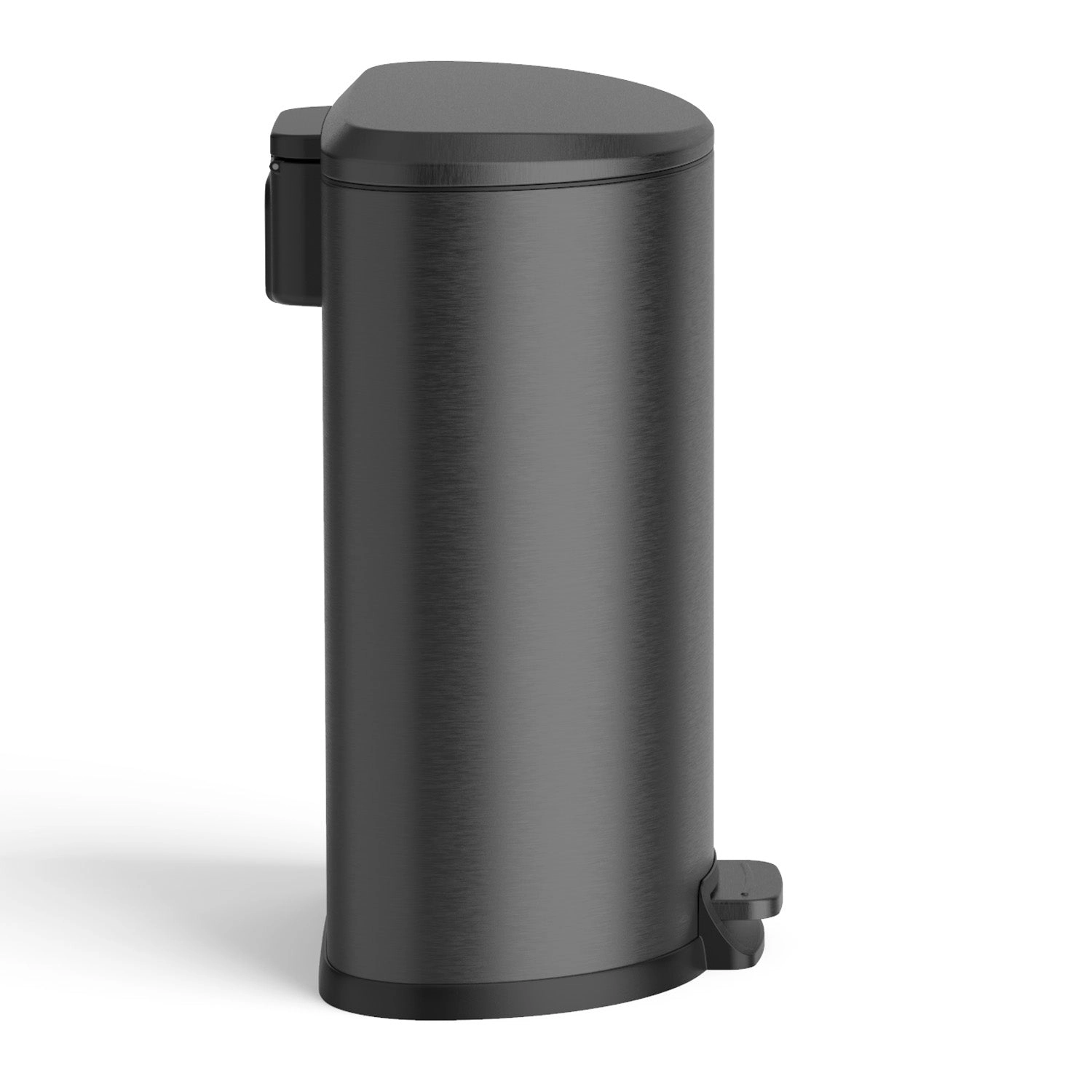 Ninestars D-Shape 13.2-Gallon Stainless Steel Step-On Trash Can