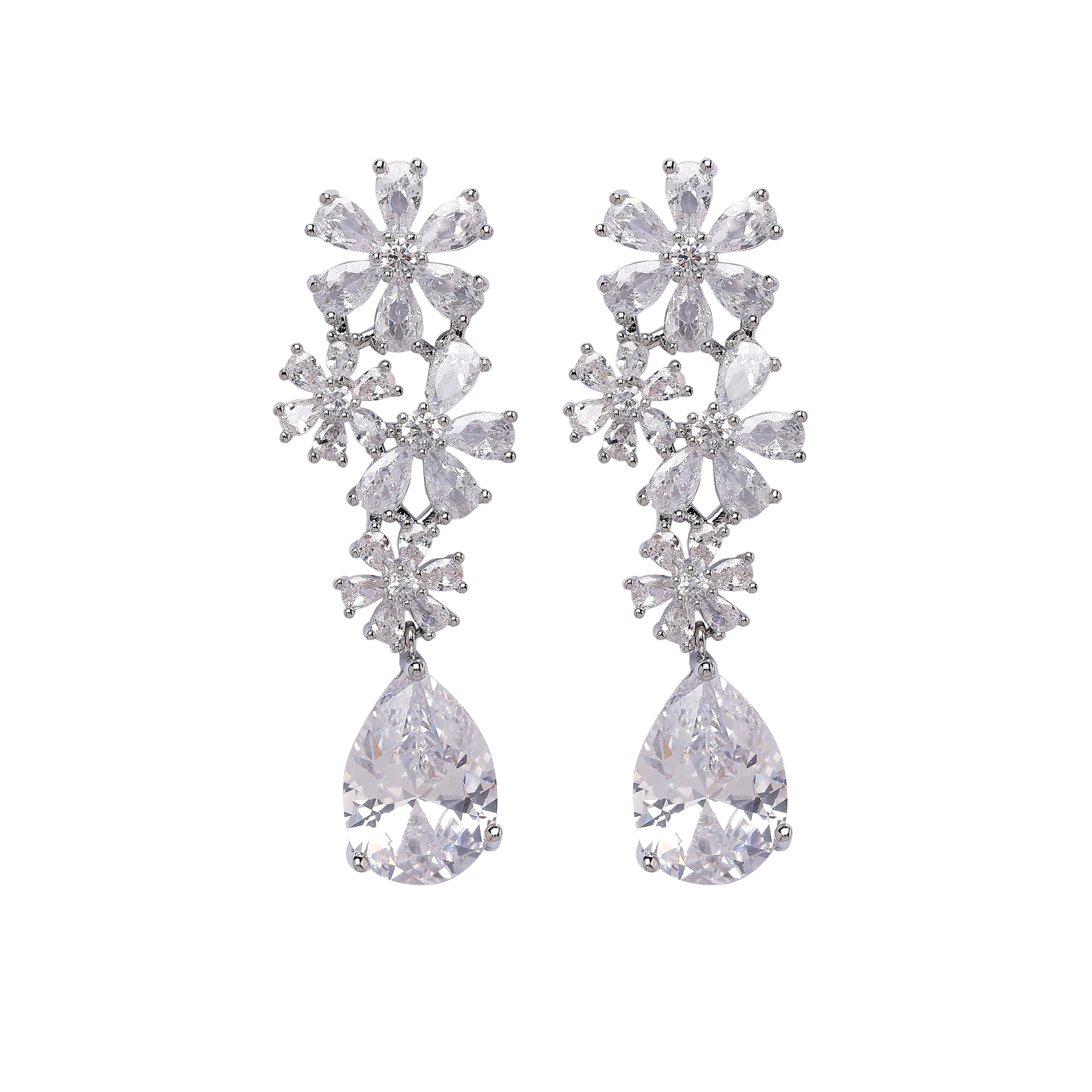 AGP PARIS Womens Elegant Floral Drop Earrings