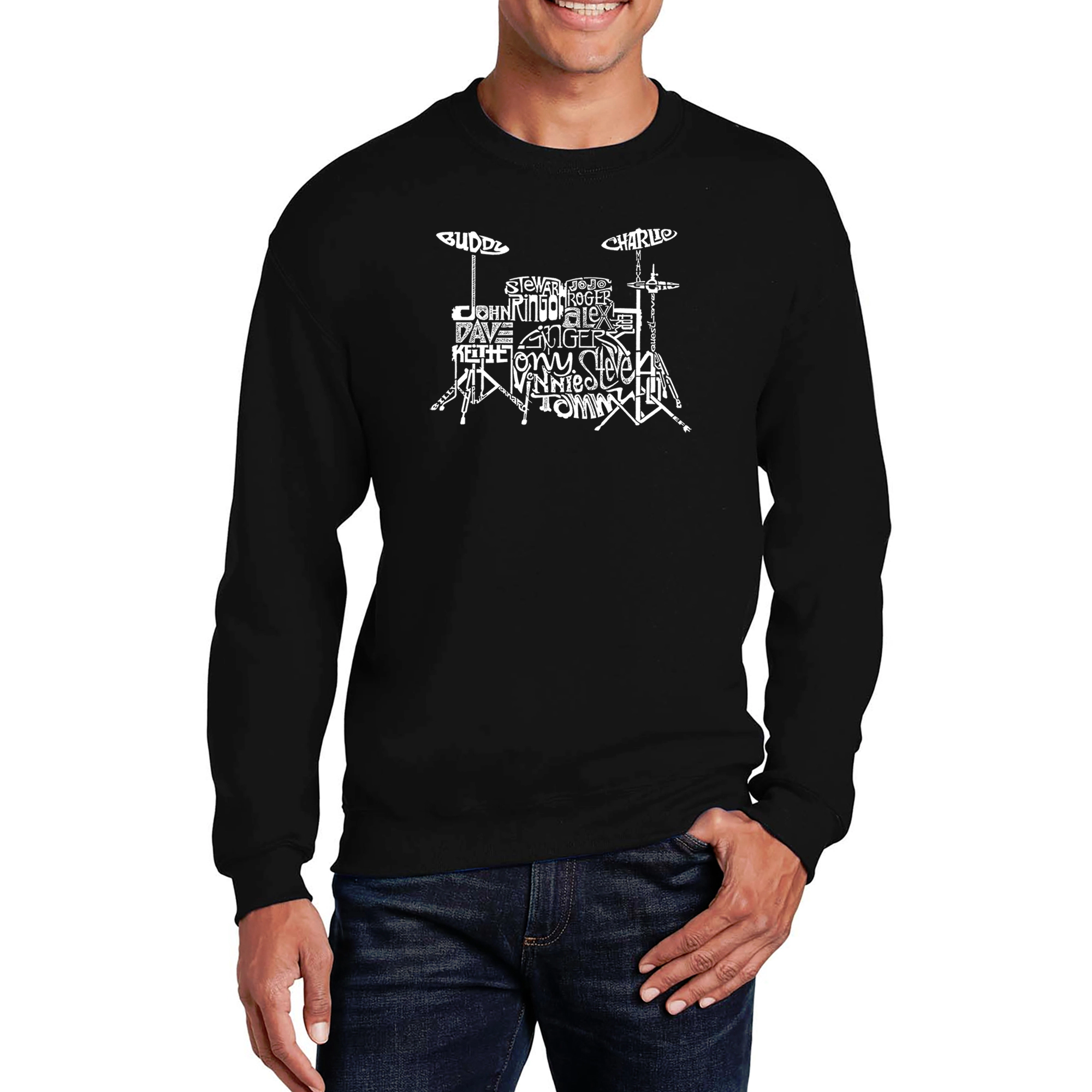 LA Pop Art Drums - Men's Word Crew Sweatshirt