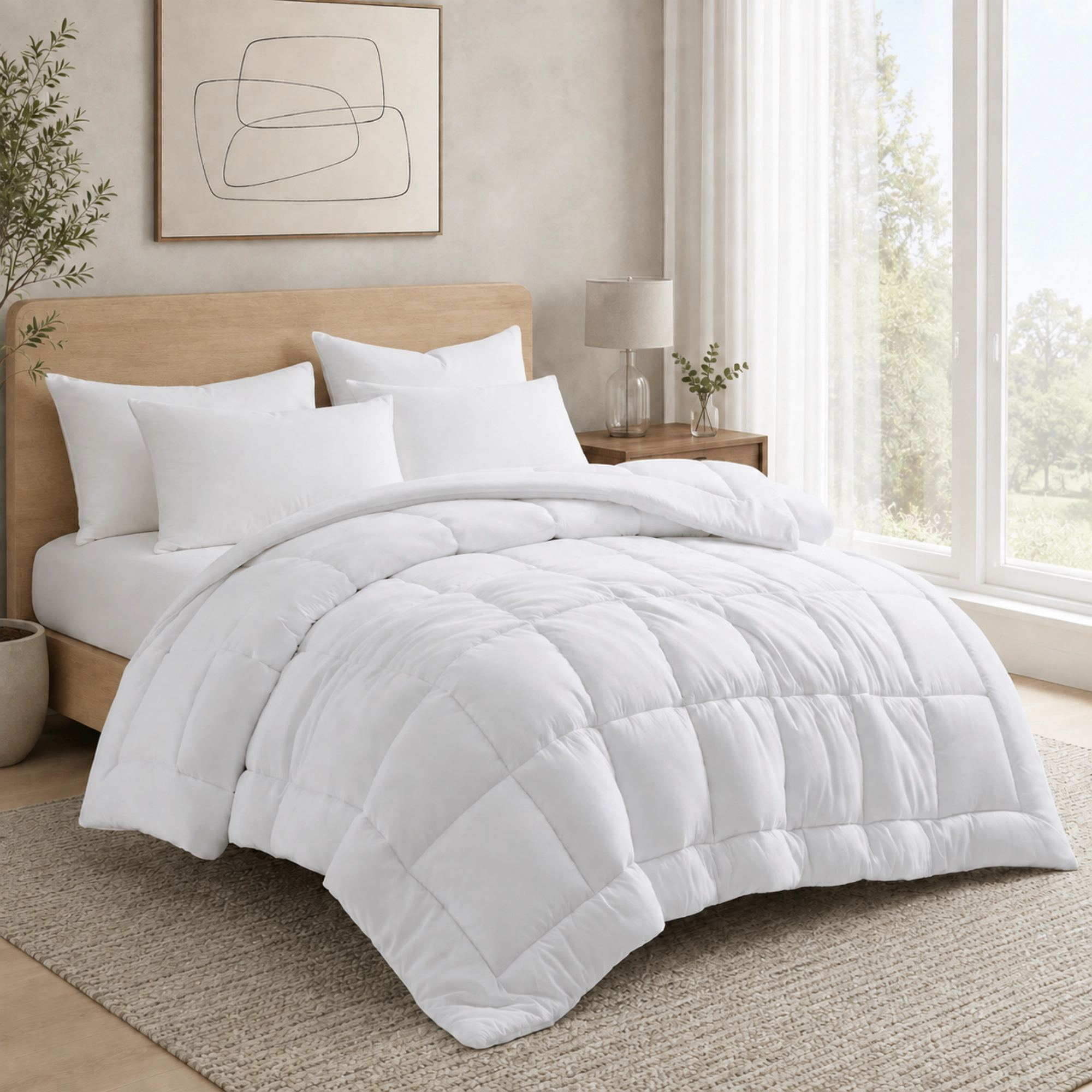 PEACENEST Warm Winter Down Alternative Comforter Cozy Duvet Insert