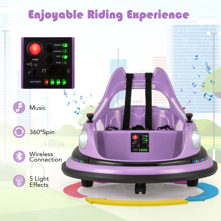 Hivvago 12V Kids Ride On Bumper Car with Remote Control and Dual Joysticks