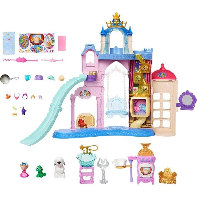 Mattel Disney Princess Pet Palace Castle Playset, 2-Foot Tall