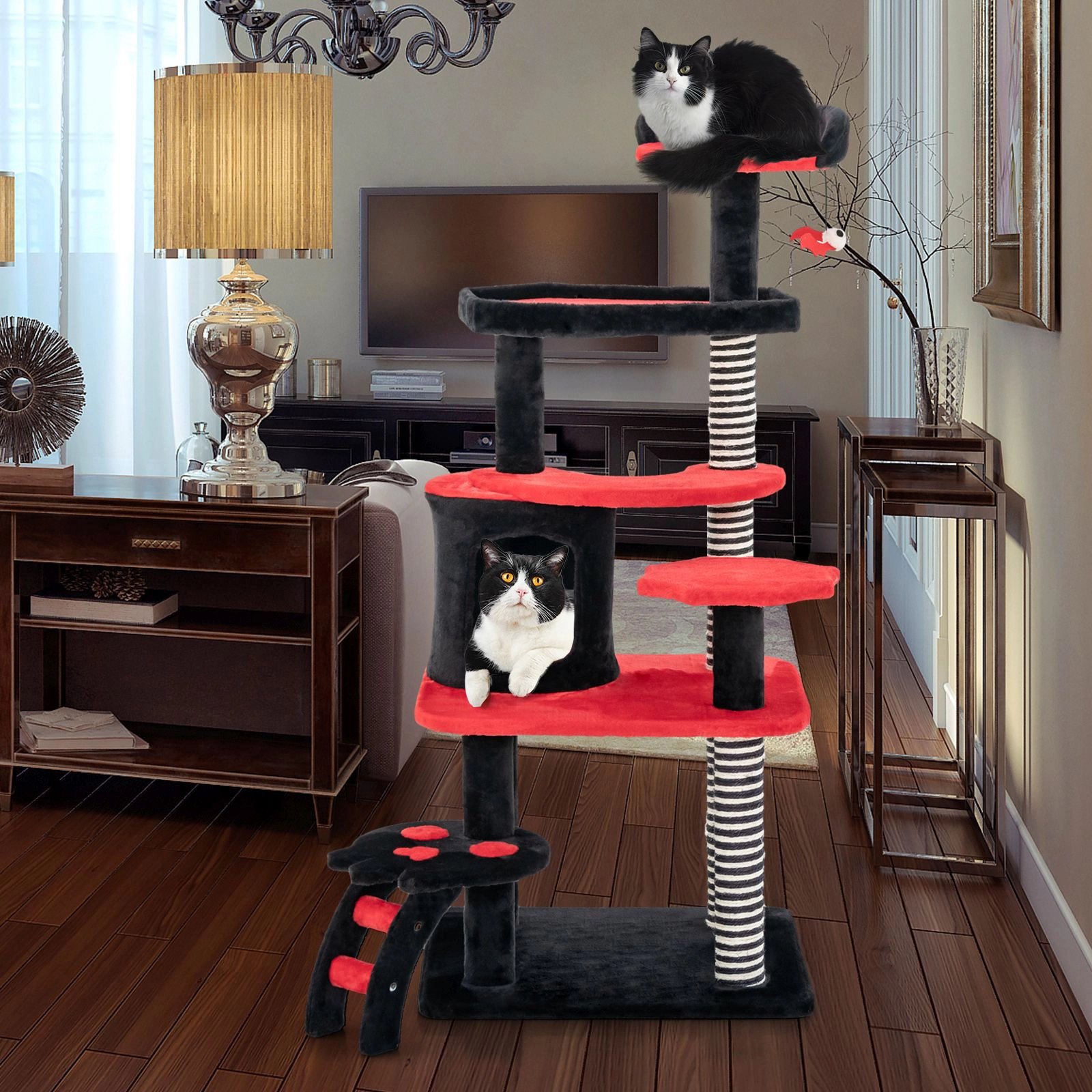 SlickBlue Gothic Cat Tower with Bed, Condo and Scratching Posts