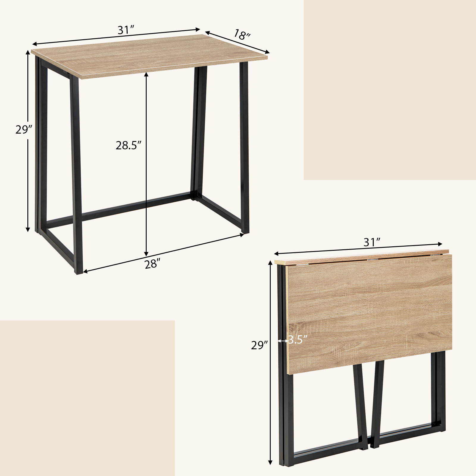 SlickBlue Folding Laptop Desk with Compact Storage Design