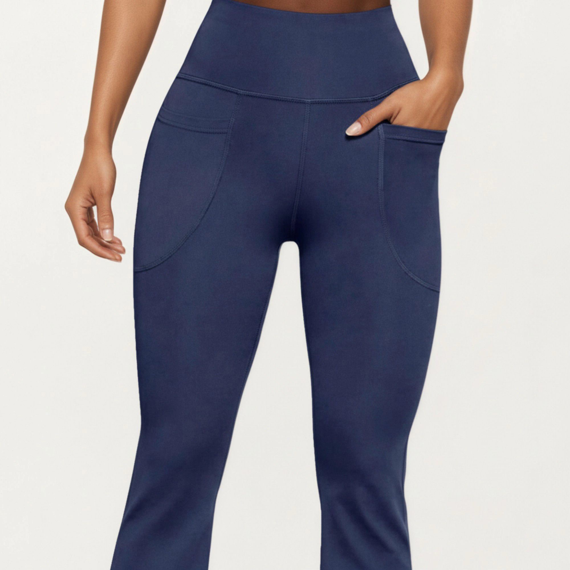 Anna-Kaci Women's Flare Athletic Pants with Wide Supportive Waistband and Stretch Performance Fabric