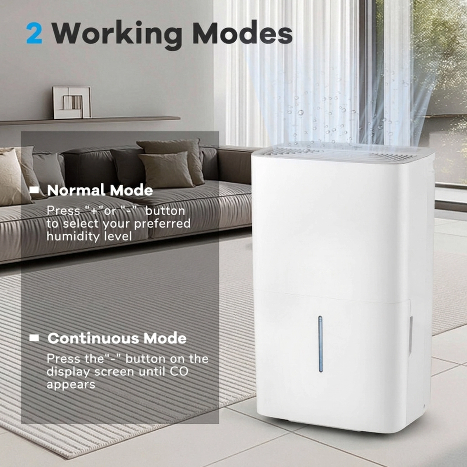 SUGIFT 150-Pint Dehumidifier with 24H Timer and LED Display for Spaces up to 7000 Sq Ft White