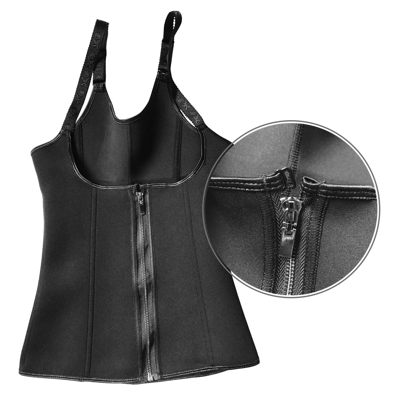 GBruno Zippered Waist Trainer Corset With Straps