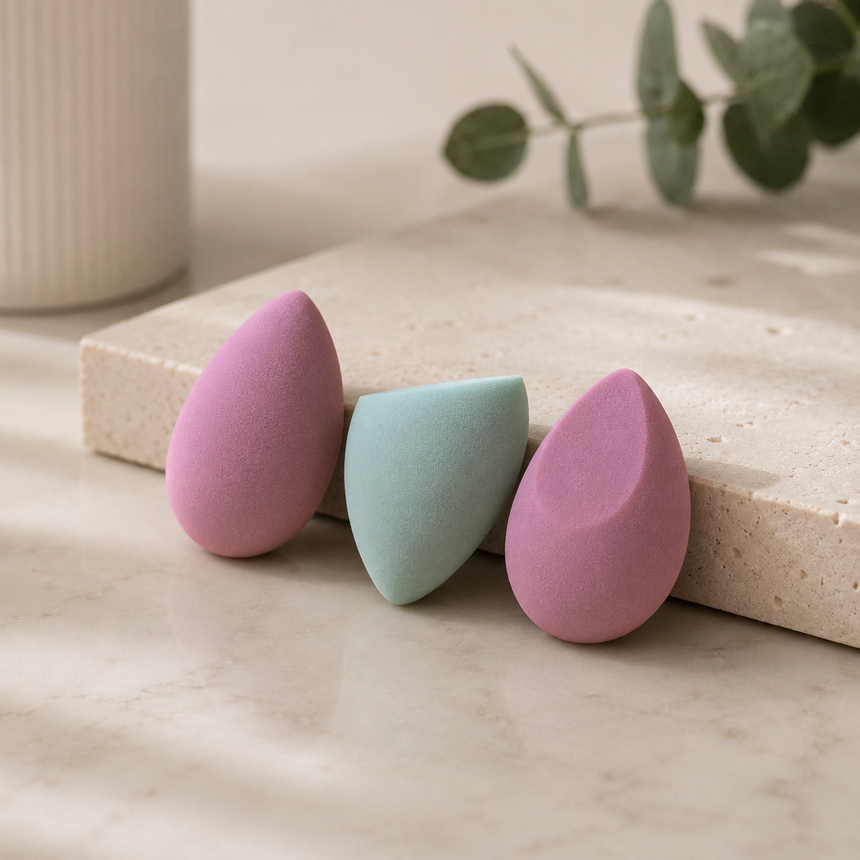 Pursonic Women's 3-Pack Beauty Makeup Sponges – Multi-Shape Blenders for Flawless Application
