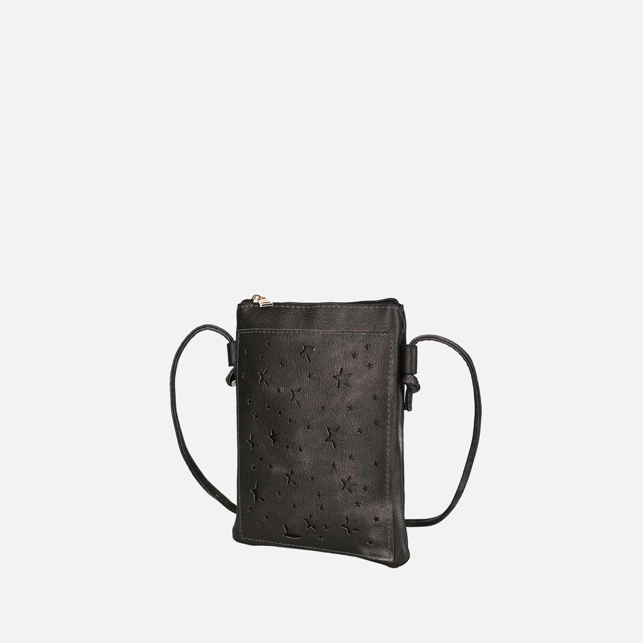 Mia K Collection Faux Leather Woven Crossbody Bag - Silver-Tone Hardware, Top Zipper, Back Slip Pocket